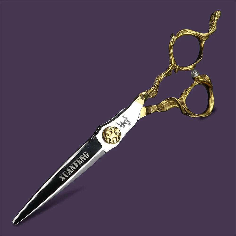 XUANFENG 6 pouces imitation branche argent ciseaux à cheveux 440C acier barbier ciseaux de coupe et