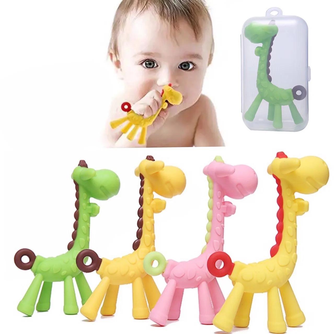 Anneau de dentition molaire en Silicone pour bébé, qualité alimentaire, girafe, dessin animé, soulag