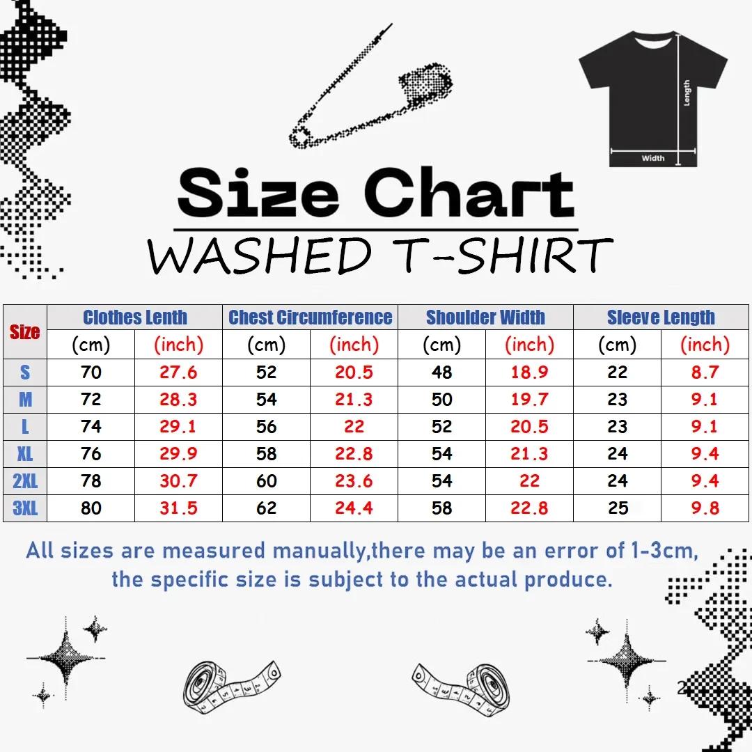 T-shirt unisexe oversize en coton, style streetwear, imprimé manga invincible américain, effet délav