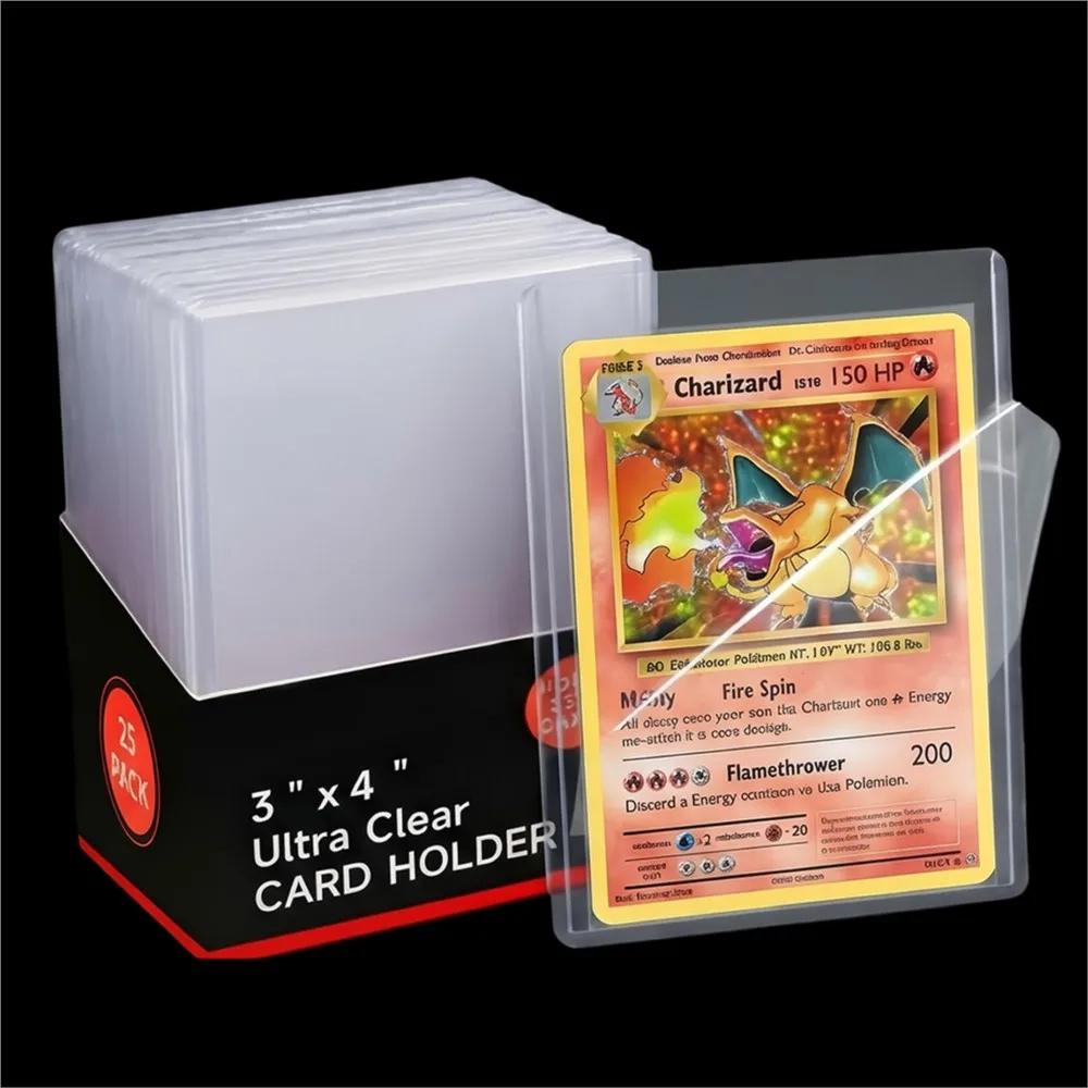 Protège-cartes rigides transparents anti-rayures 3" x 4" (25-100 pièces) pour cartes Pokémon, de bas