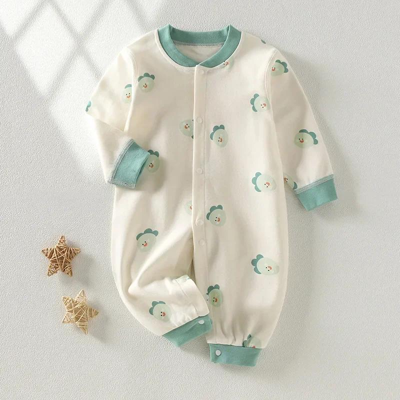 Vêtements d'automne pour bébé, 100 coton, sous-vêtements pour nouveau-né, barboteuse à manches longu