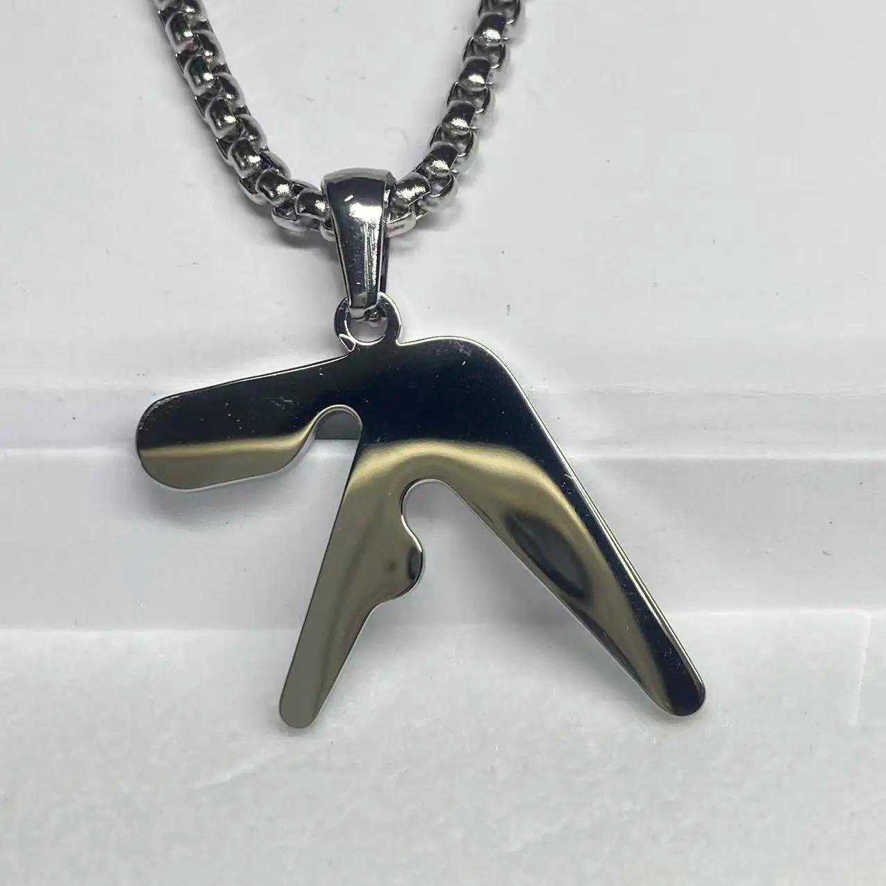 Collier pendentif en acier inoxydable de haute qualité avec logo Aphex – Collier hip-hop tendance po