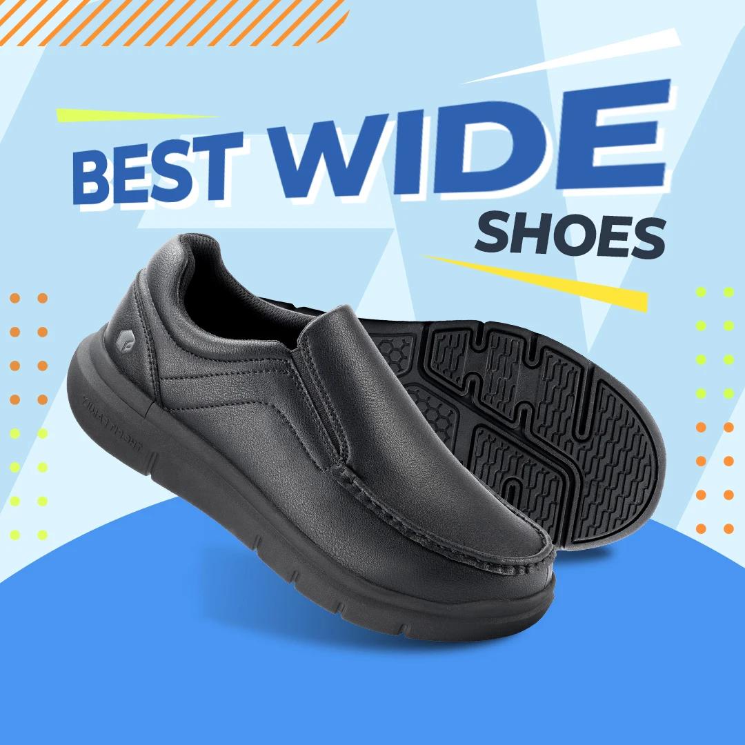 Fitville chaussures décontractées à enfiler pour hommes chaussure en cuir large largeur 2E léger pou