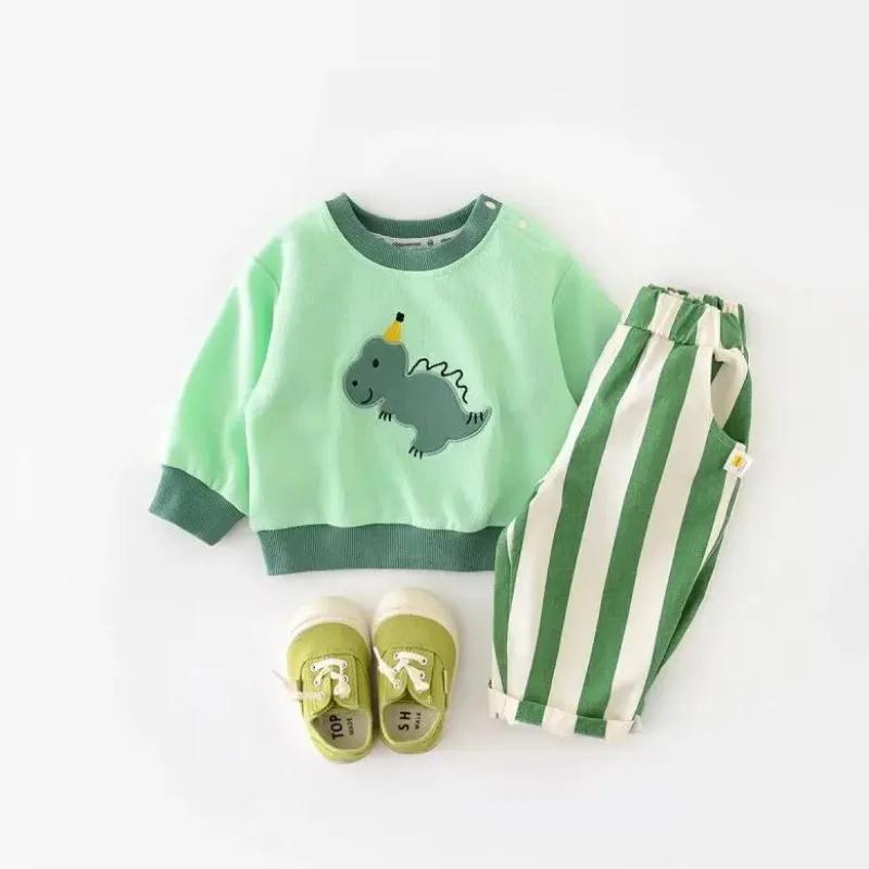 Viser décontractés rayés pour enfants, poches pour bébé, pantalons d'extérieur en coton pour enfants