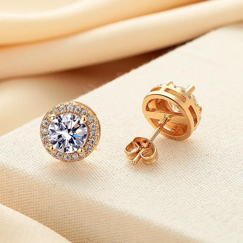 Boucles d'oreilles Moissanite pour femmes, stylo de Test de diamant, 100% avec certificat, clous d'o
