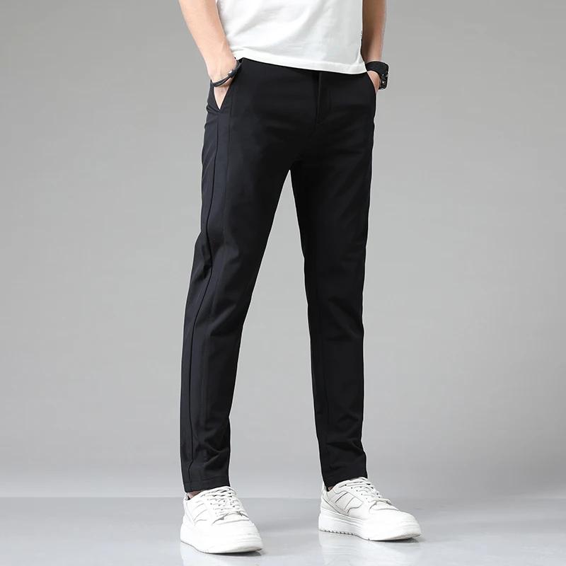 5 couleurs printemps été Ultra-mince hommes Stretch mince pantalon droit décontracté de haute qualit