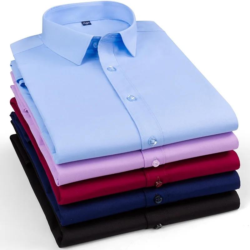 4XL 5XL 6XL 7XL 8XL chemise à carreaux en Fiber de bambou rayé bleu décontracté affaires chemise à m