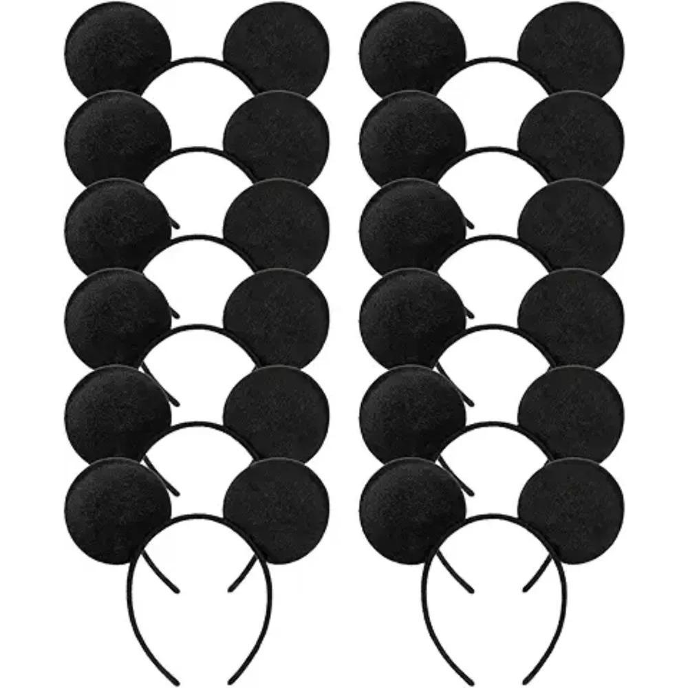 12 pièces belles oreilles enfants Mickey bandeaux cheveux fête paillettes anniversaire accessoires M