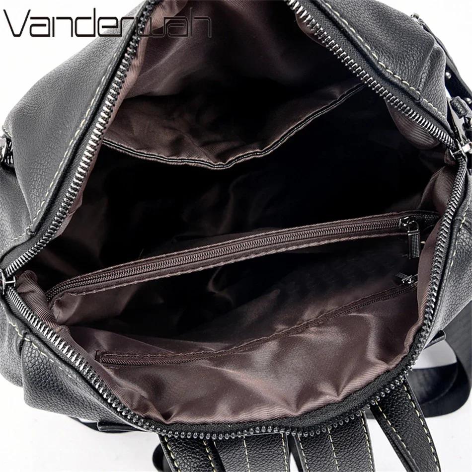 Sac à Dos de marque de luxe en cuir souple, étanche, Style Preppy, Sac multifonction pour jeunes étu