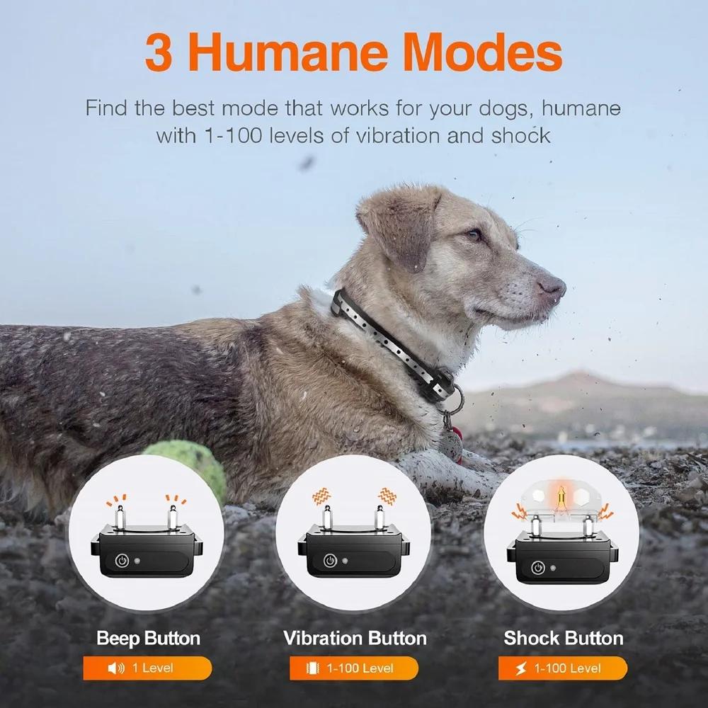 Collier de dressage pour chien, étanche à distance, Rechargeable, noir, réfléchissant, TPU, 1000M, é