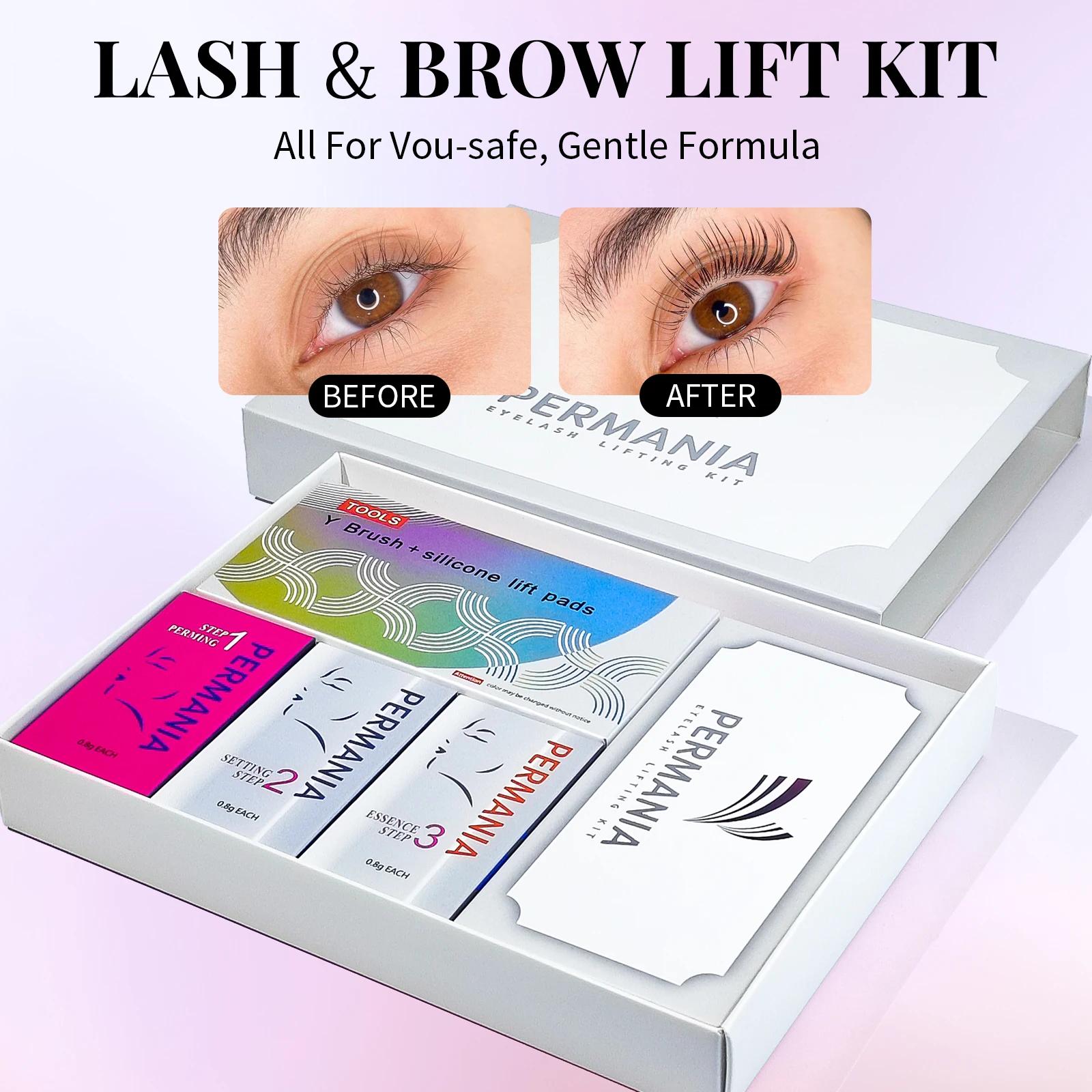 PERMANIA Kit de rehaussement des cils à effet longue durée 5-8 minutes, rehaussement rapide des cils