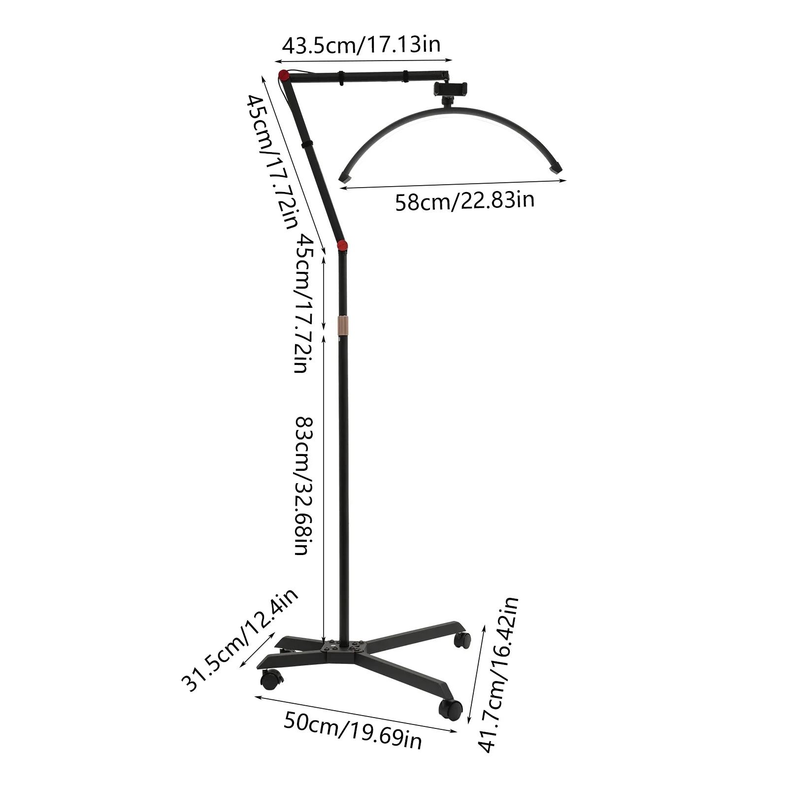 Lampe LED 36W pour extensions de cils, hauteur réglable, 360° ° Lampe à ongles rotative sur roulet