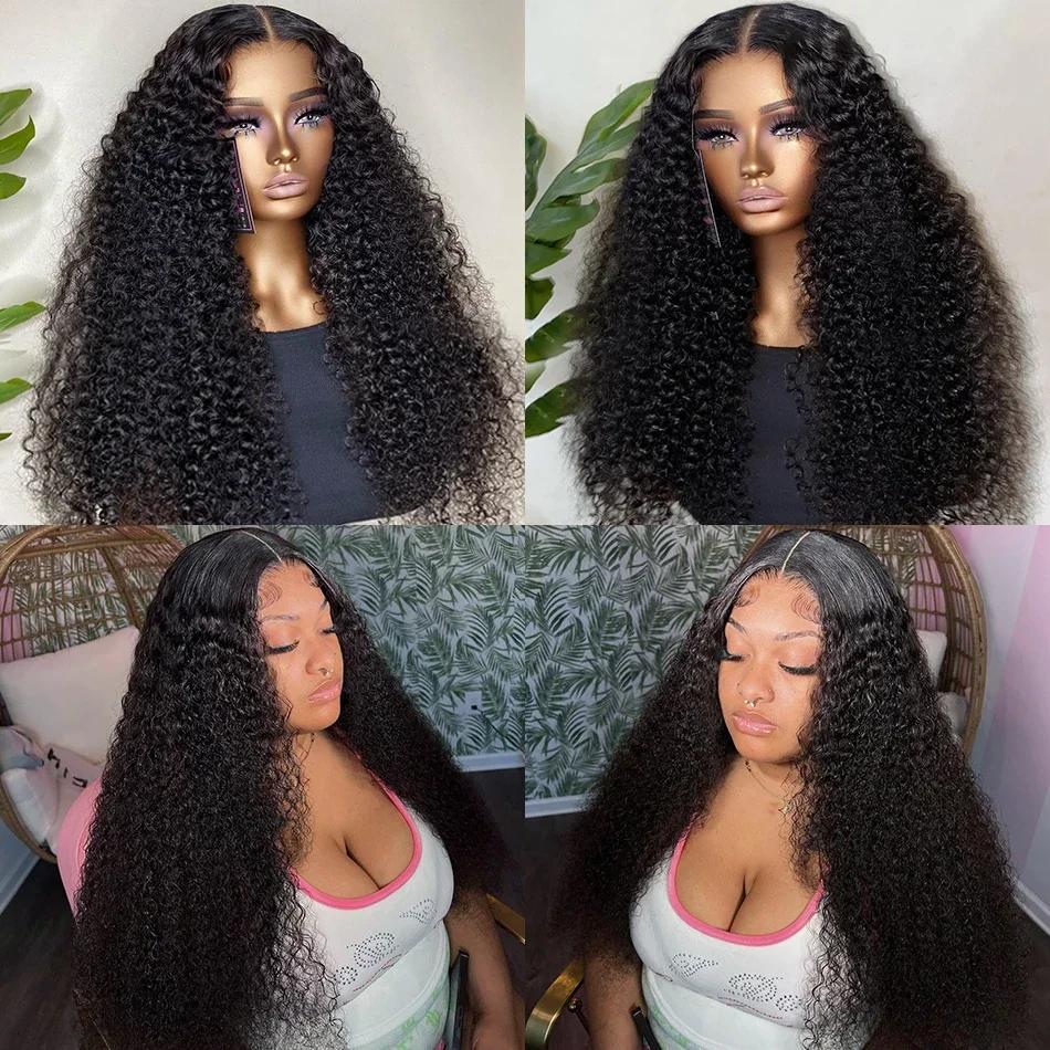 Perruques bouclées Deep Wave pré-plumées avec fermeture à lacet HD, cheveux humains sans colle, prêt