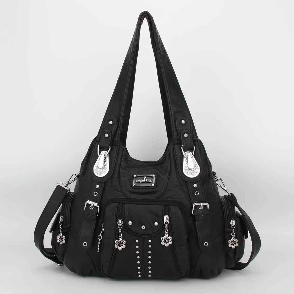 Sac vintage pour femmes, sacs à main tendance en cuir PU, sacs à bandoulière, sacs fourre-tout grand
