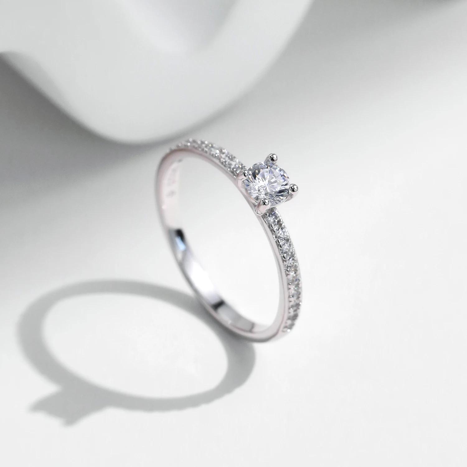 MODIAN D couleur Moissanite bague délicate carré 925 en argent Sterling laboratoire diamant bague po