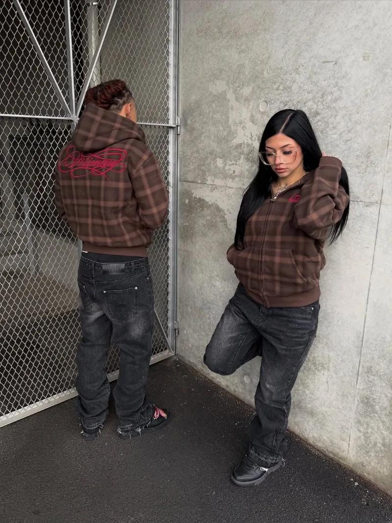 Y2K Vintage Slim Fit jean à la mode lavé hommes femmes Harajuku Hip Hop jambe droite pantalon gothiq
