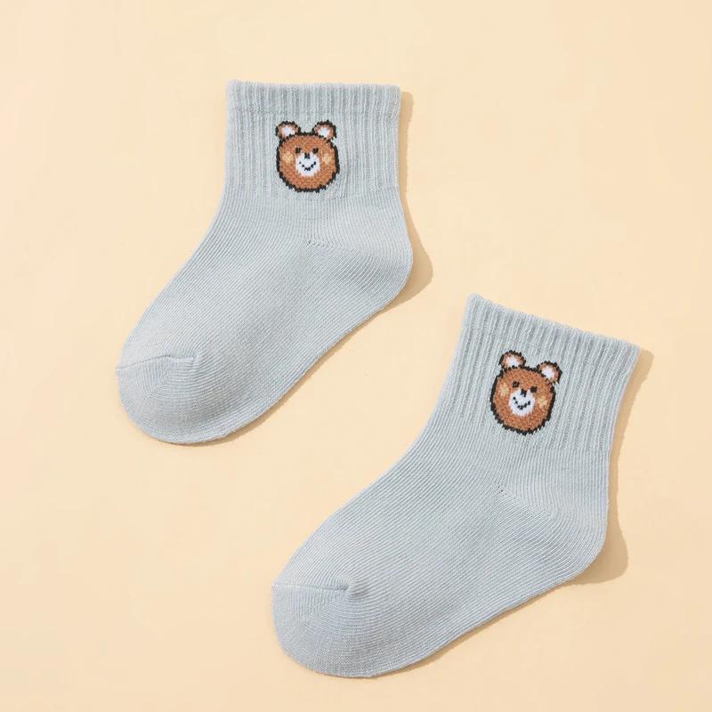 10 paires de chaussettes courtes élastiques mi-mollet, petit ours mignon, chaussettes pour bébé, cha