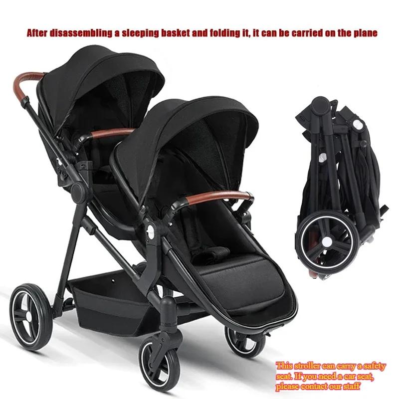 Poussette double multifonctionnelle pliable 2026, vélo bébé convertible léger, livraison UE