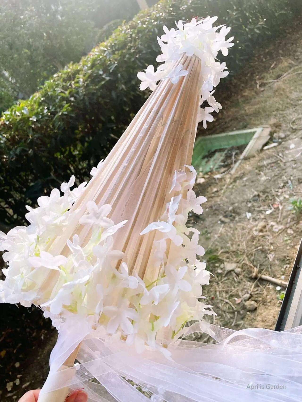 Parapluie décoratif à fleurs roses, Kimono Hanfu, accessoires de photographie de Cosplay, parapluie