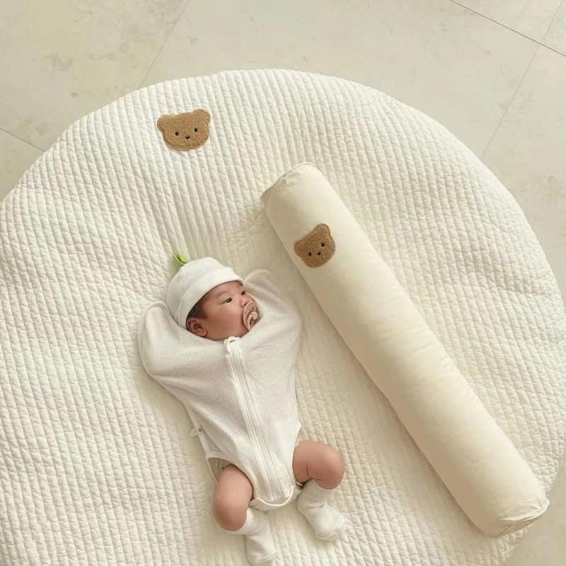Tapis Circulaire en Polymères Lavables et Magnifiquement Brodés pour Bébé, Carpent de Tente pour Enf