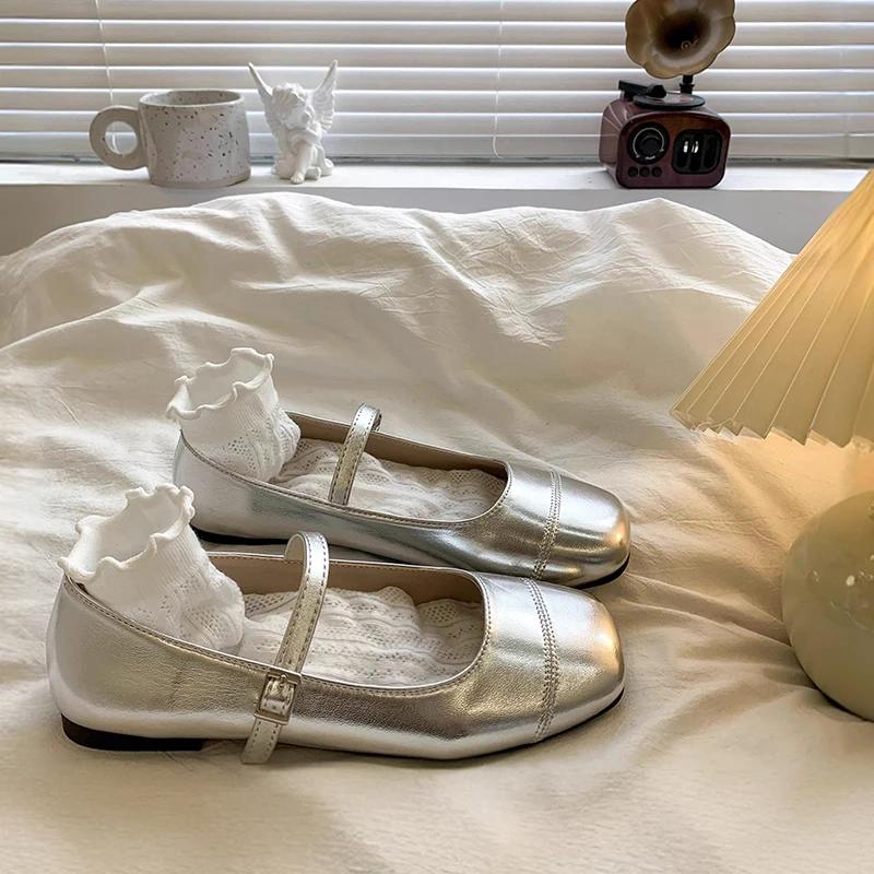 Chaussures en cuir pour filles, souples, Mary Janes, bout carré, confortables, antidérapantes, mode