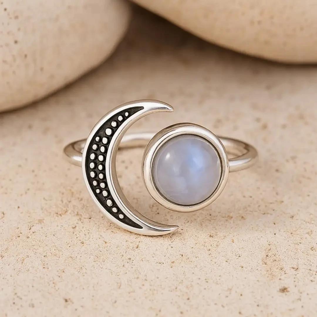 Bagues en argent vintage personnalisées avec boîte cadeau
