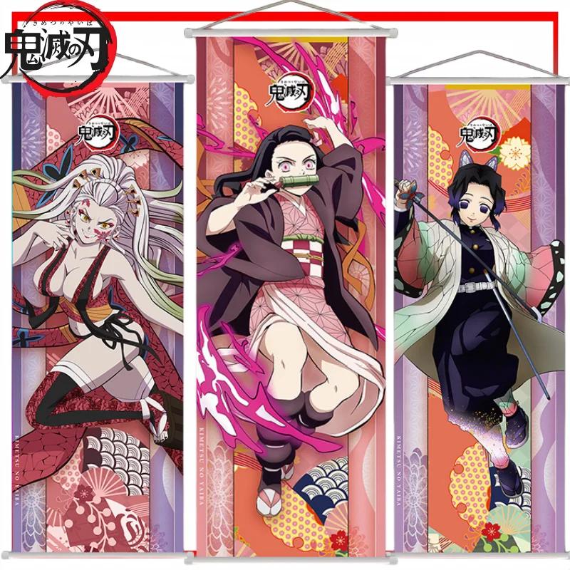Peintures suspendues Demon Slayer, bobine longue de dessin animé Kamado Nezuko, affiche de décoratio