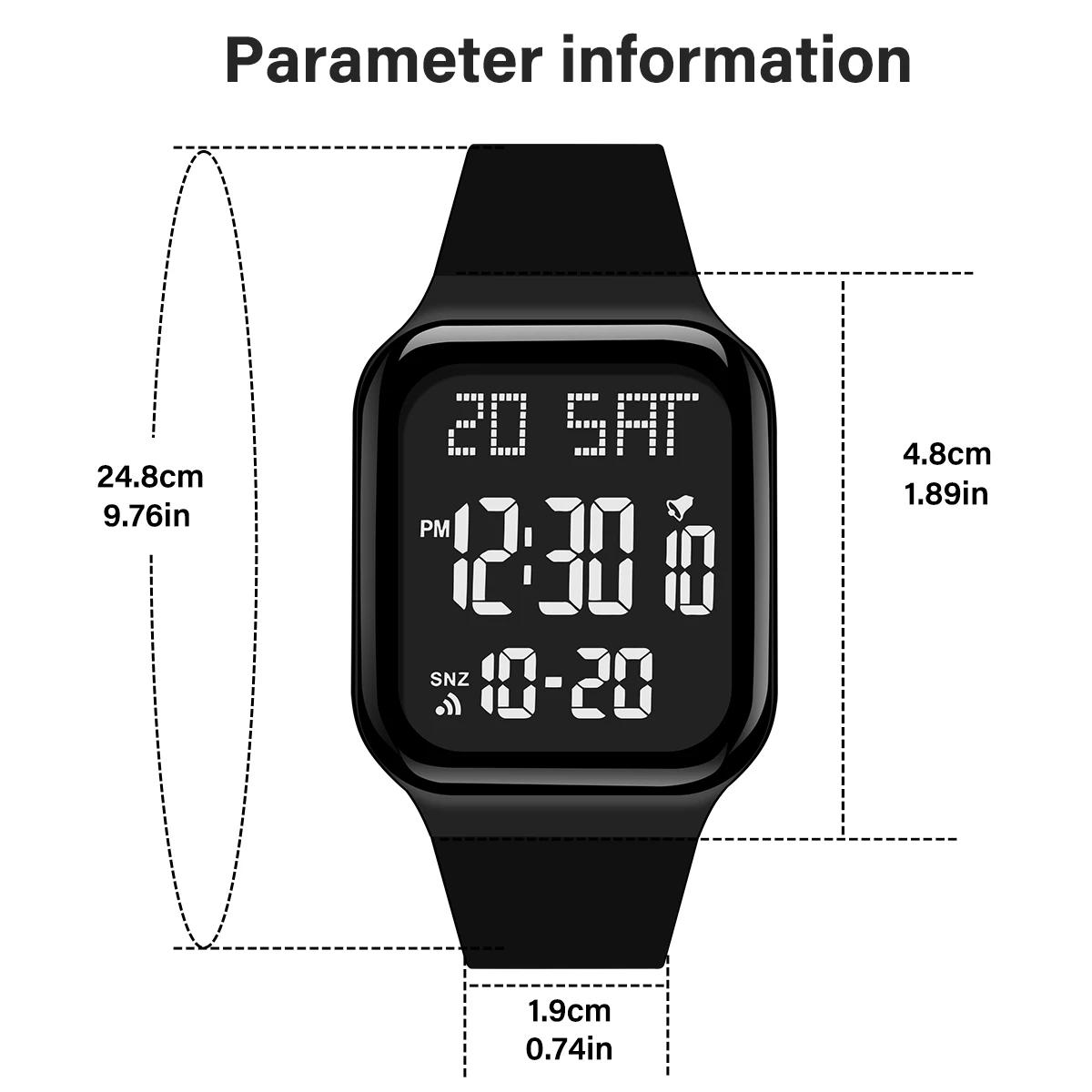 Montre d'étudiant mode montre de sport décontractée LED lumineux étanche affichage numérique montre