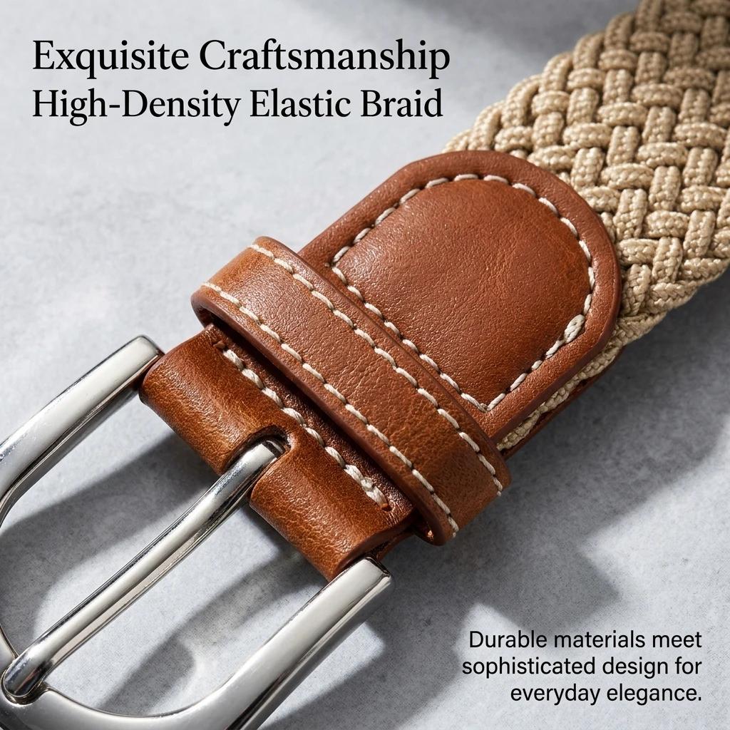 Ceinture tissée élastique et élastique pour femmes en une seule tenue, ceinture en jean décontractée