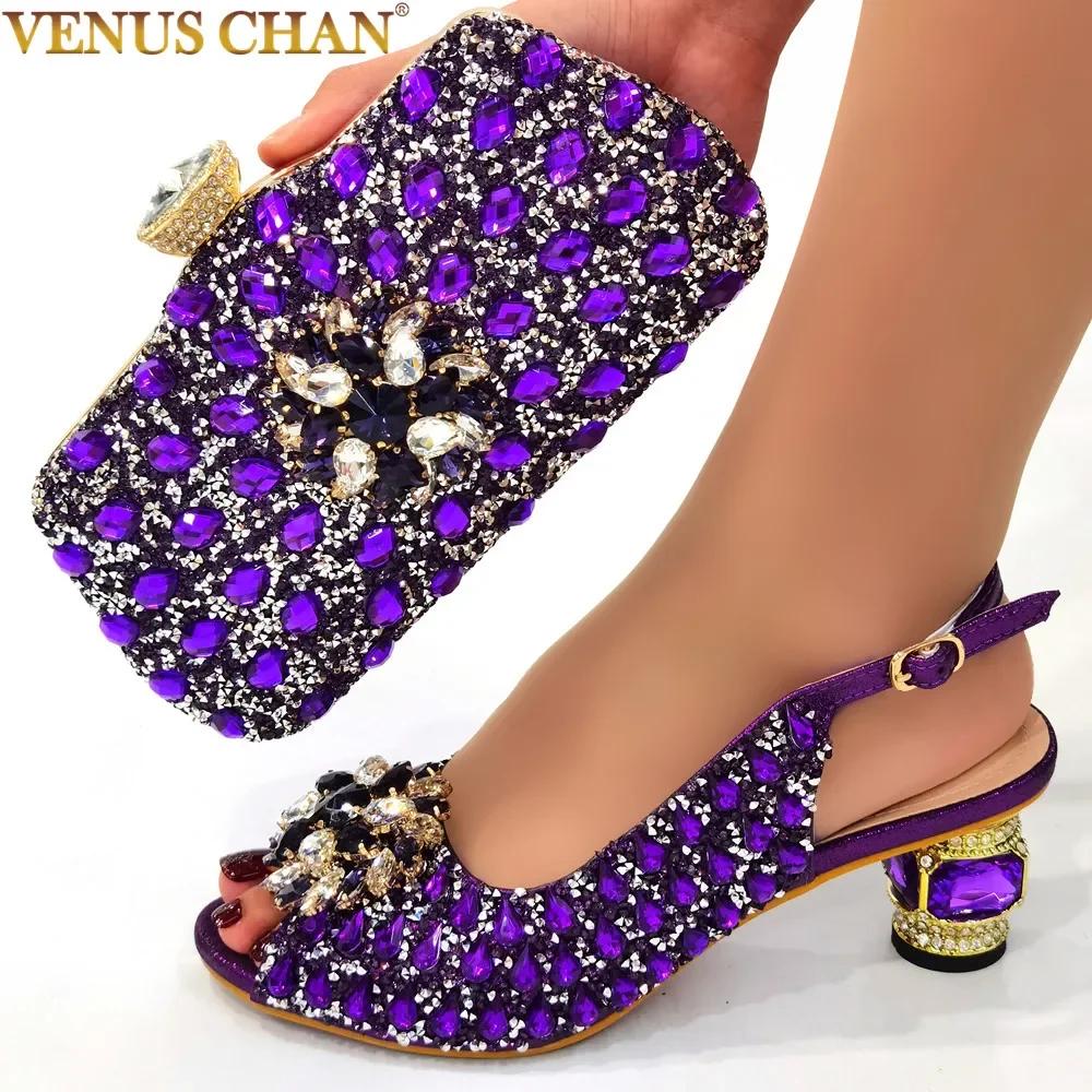 NigWin-Chaussures et sacs argentés pour femmes, chaussures et sacs de fête, mode africaine, chaussur