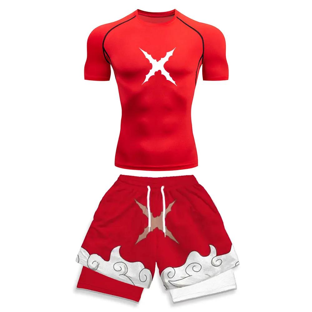 2025 Costume de sport de compression imprimé à la mode Vêtements d'été Costume athlétique pour homme