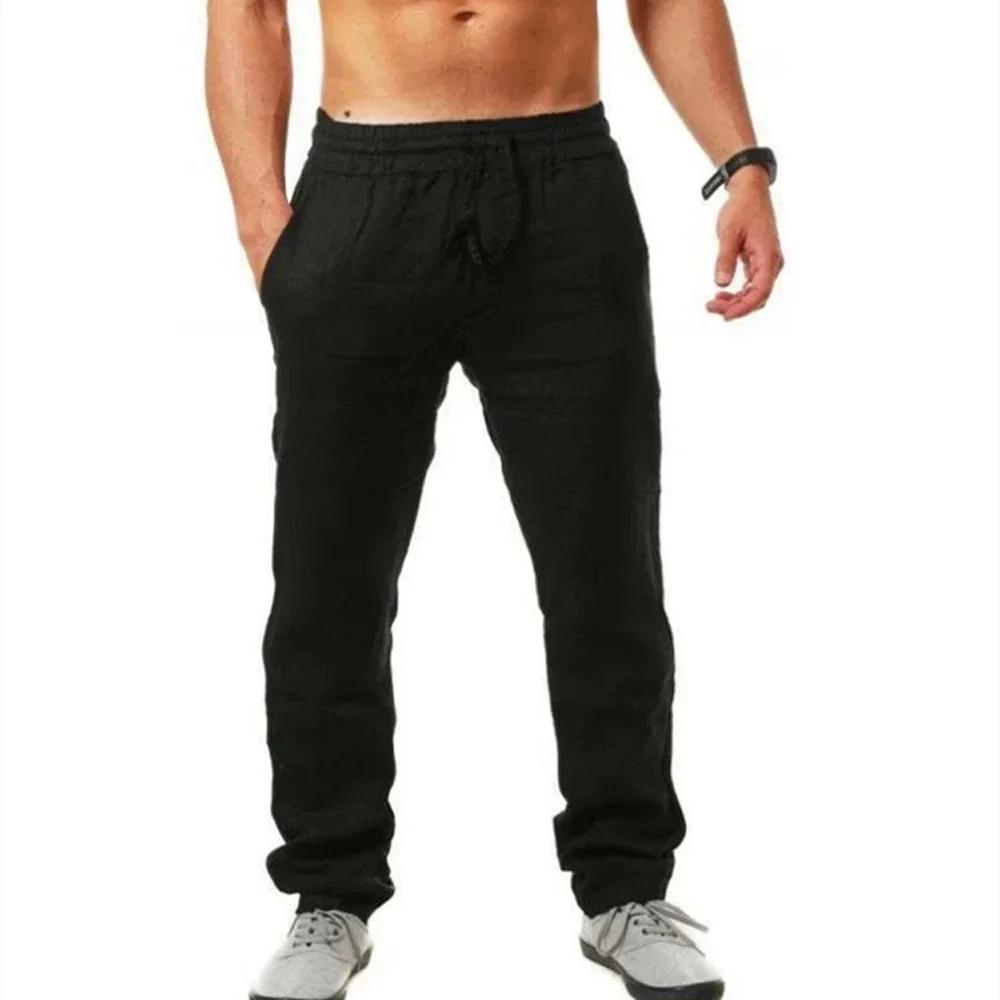 Pantalons décontractés pour hommes été mâle respirant haute qualité pantalon de survêtement couleur