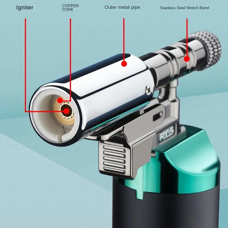 Pistolet de soudage en métal puissant, coupe-vent, torche à Jet de flamme bleue, briquet à gaz, ciga