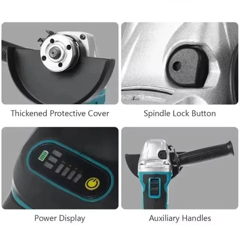 Makita – meuleuse d'angle sans balais DGA404, 125mm, batterie Li-ion, coupe sans fil, polissage, meu