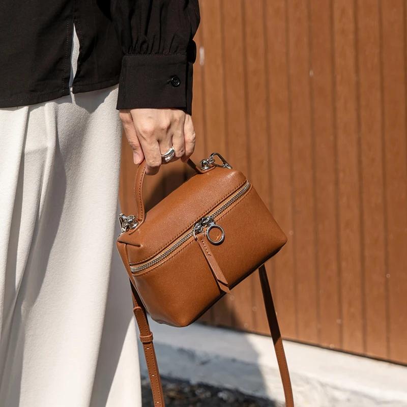 Nouveau sac mini tendance en cuir véritable 2026, sac seau de créateur pour femme, sac à main de lux