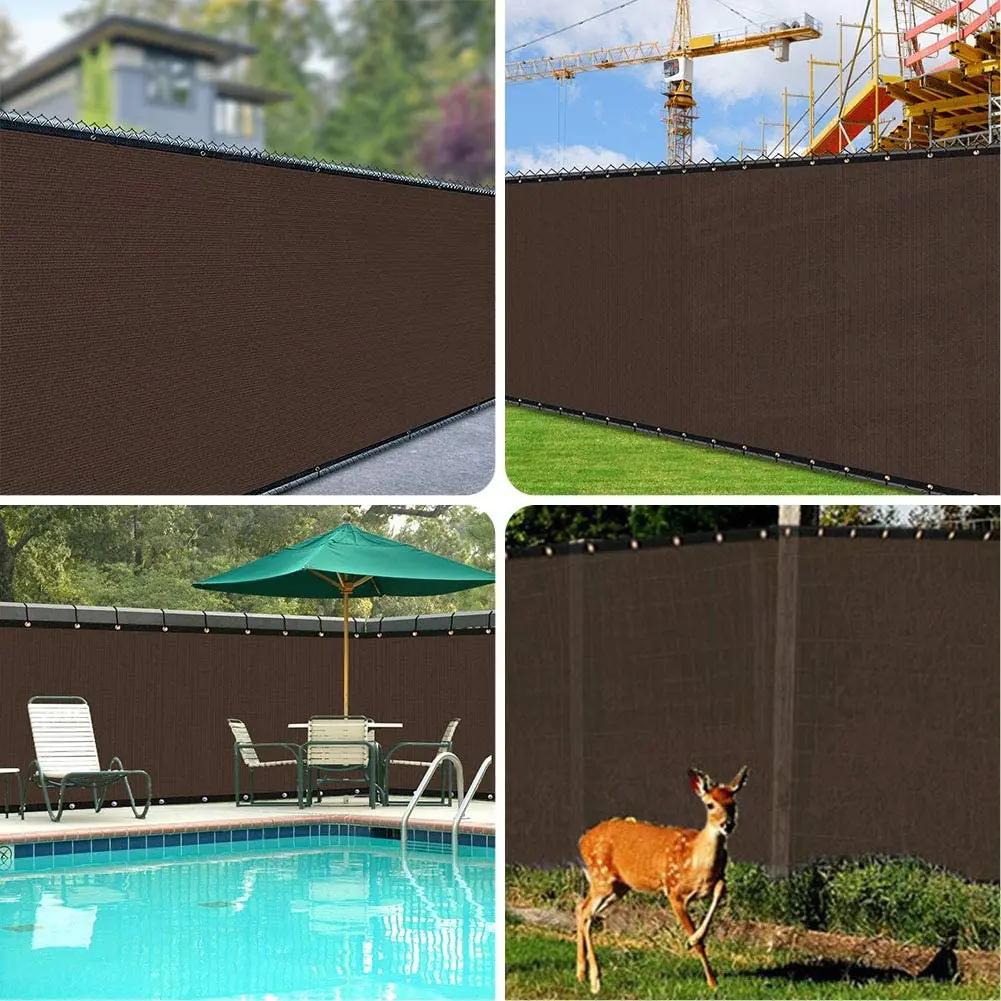 Filet d'ombrage en maille marron pour clôture de Patio Screen-160GSM, tissu en maille pour pare-bris