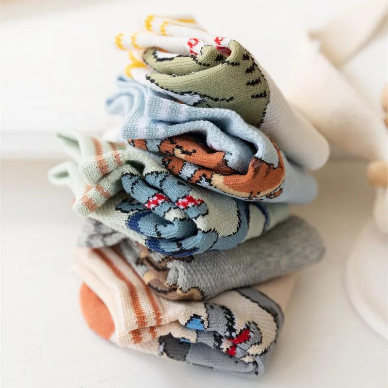 Chaussettes à motif de dinosaure pour garçon, confortables, respirantes, décontractées, douces, pour