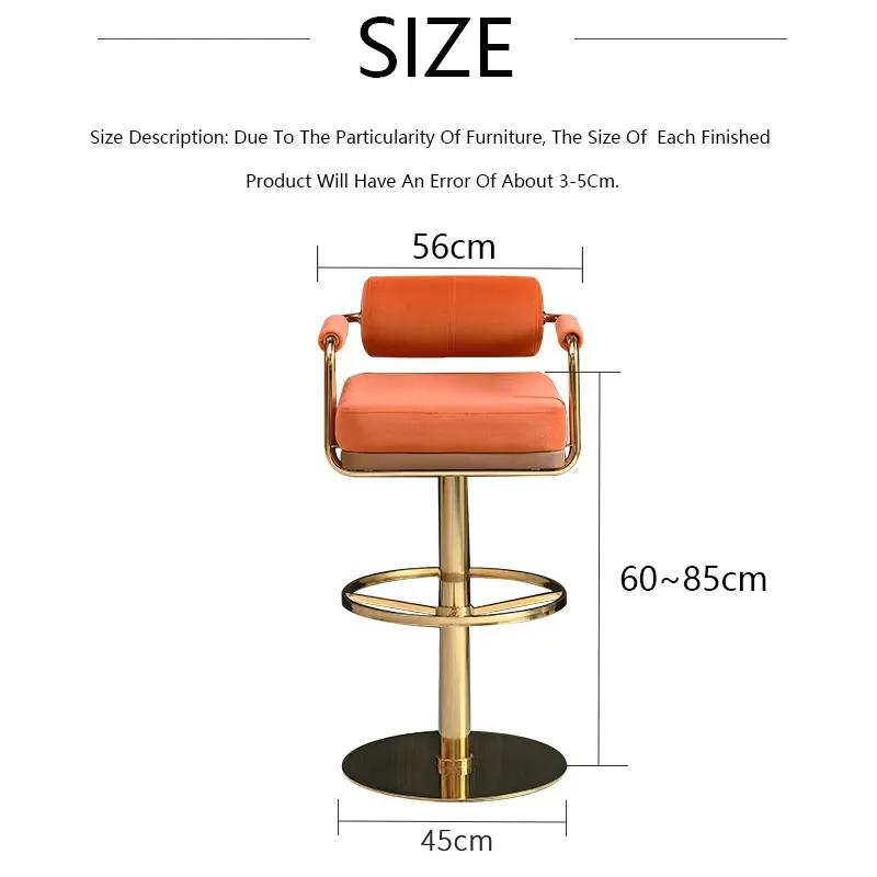 Tabourets de Bar de luxe modernes avec dossier et tabouret de Bar pivotant de comptoir de Base dorée