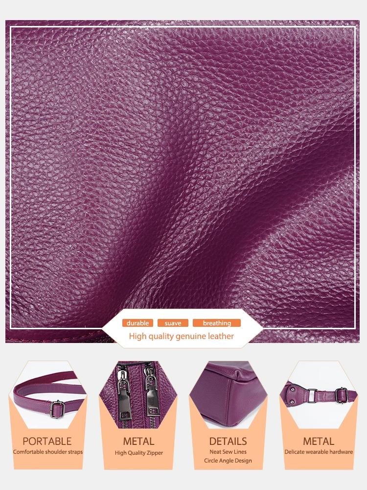 Zency – sac à bandoulière élégant en cuir véritable pour femmes, sacoche tendance pour dames, rouge