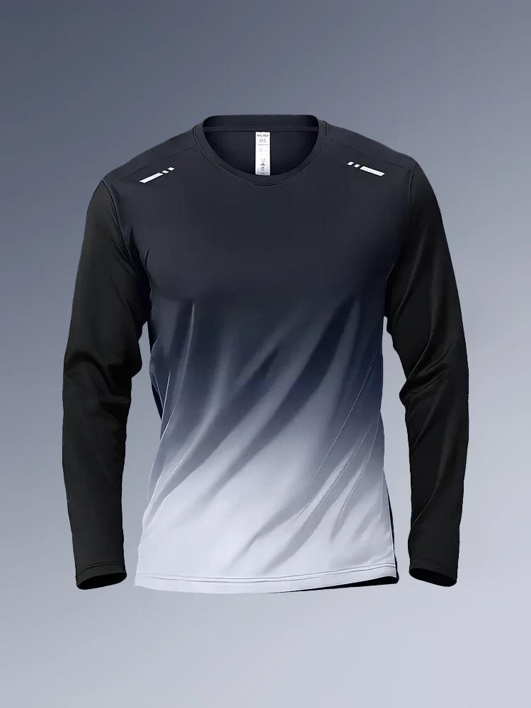 T-shirt à manches longues pour hommes, vêtements de Fitness, printemps-automne, vêtements à séchage