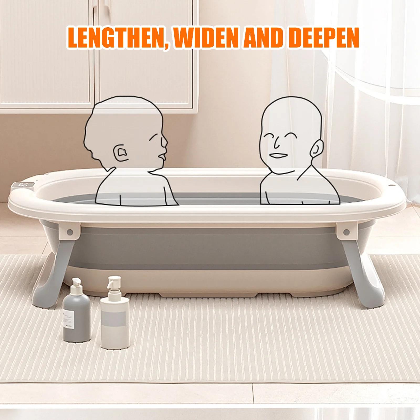 Baignoire Bébé Pliable - Avec Coussin De Bain Et Thermomètre Intégré - Idéal Pour Cadeau De Naissan