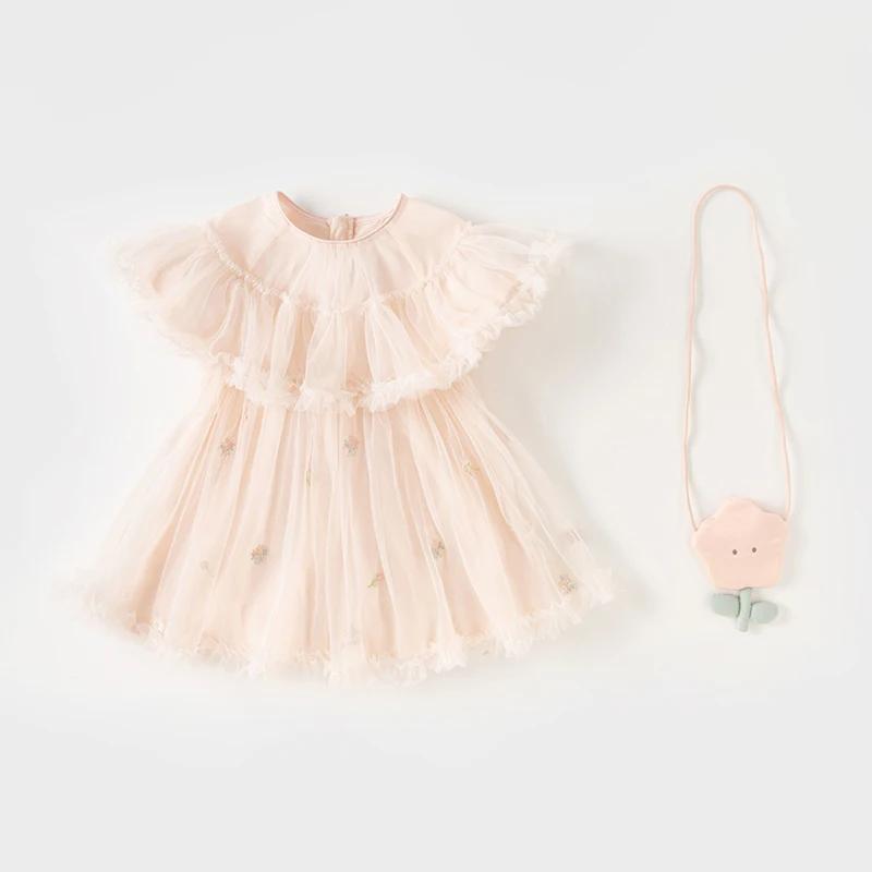 Dave Bella – robe de princesse de fête d'anniversaire pour filles, tenue d'été en maille, breloque N