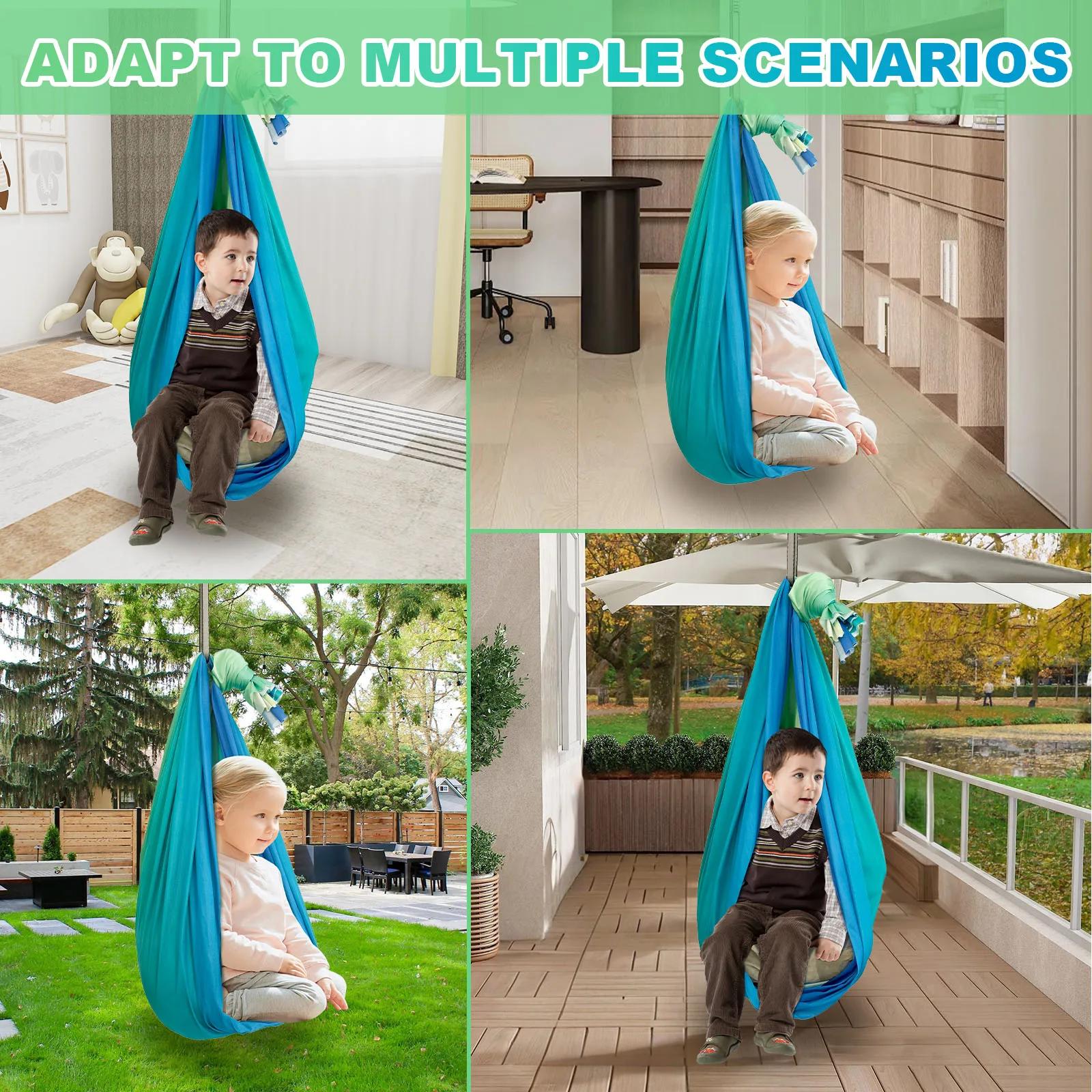 Balançoires sensorielles pour enfants Balançoire câlin confortable double couche avec 360 ° Le cin
