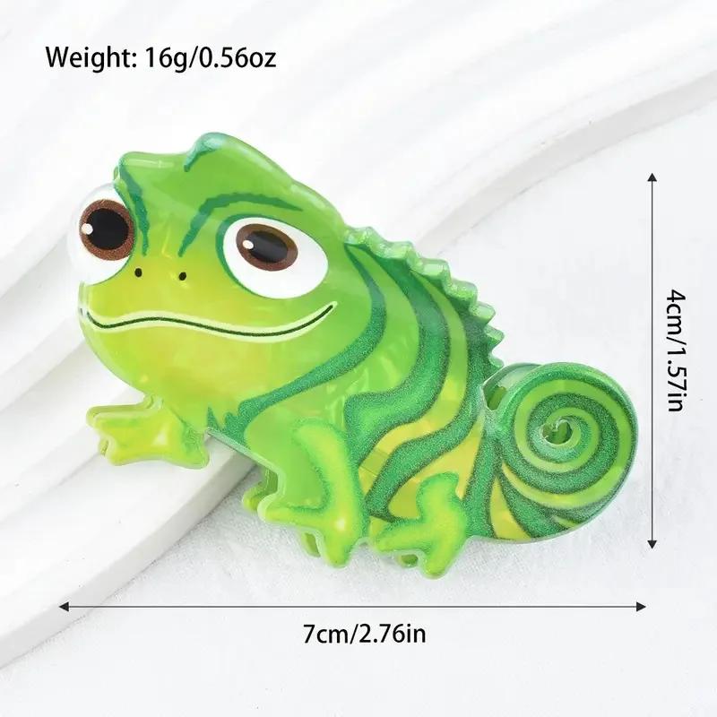 Pince à cheveux antidérapante en forme de lézard vert, mignon, épingle à cheveux, animal de dessin a