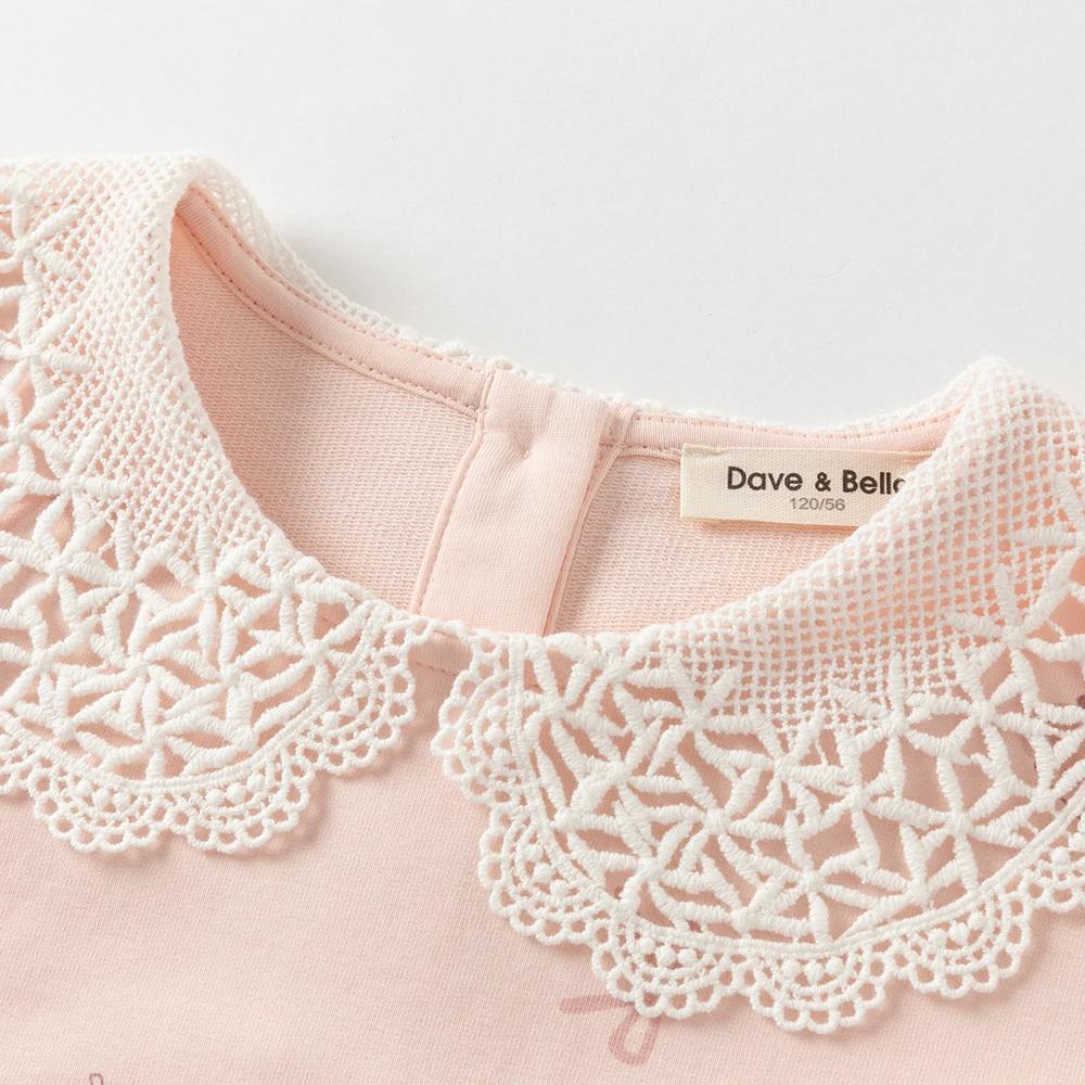 Dave Bella filles à manches longues pull sweat enfants mignon manteau à capuche automne printemps en