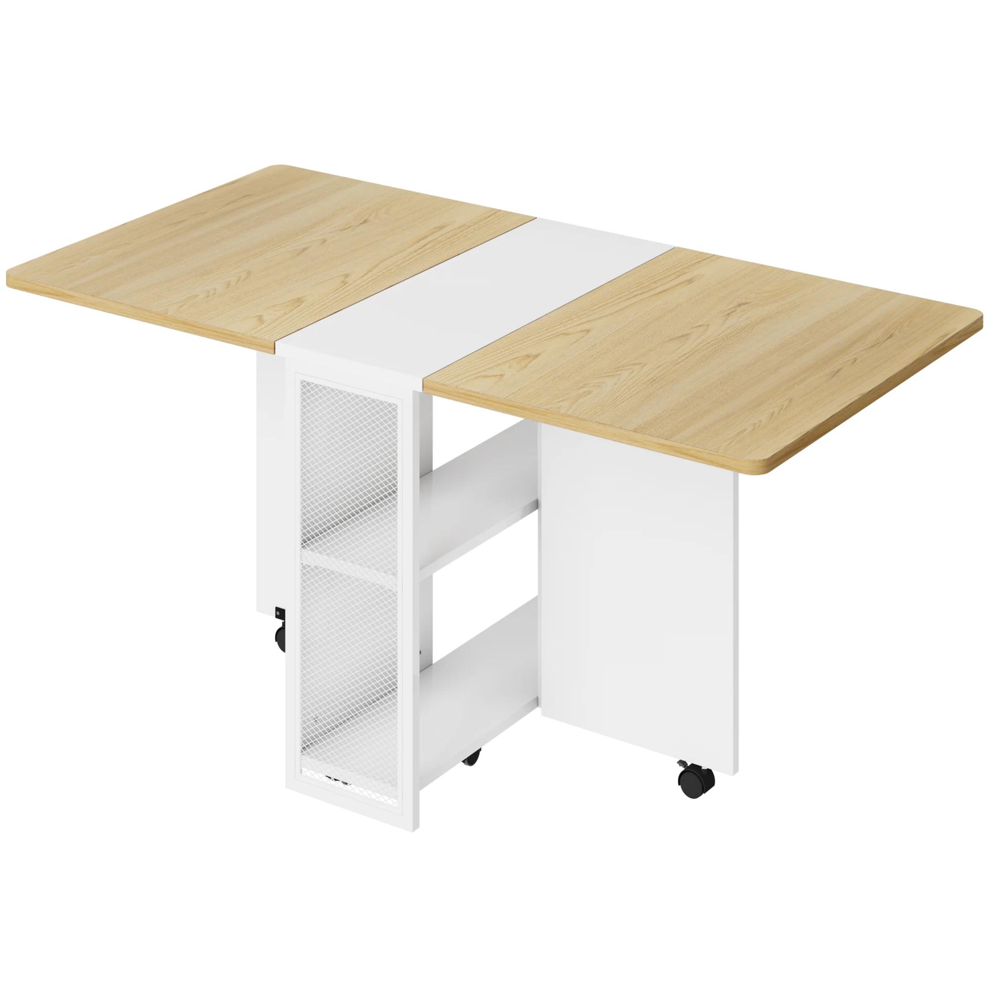 Table à manger pliante, table à manger à feuilles tombantes pour 4, table de cuisine pliable avec 6