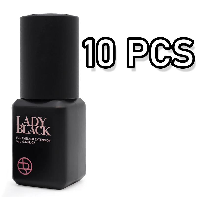 Colle noire originale pour Extension de cils, 10 bouteilles, avec sac Original, faible Irritation, 5