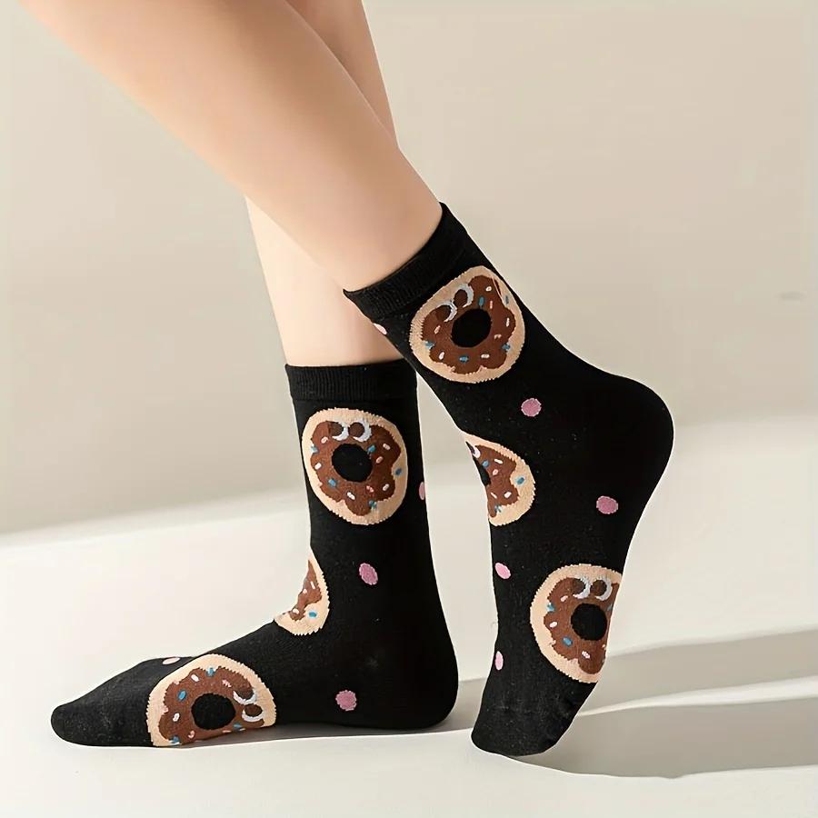 5 paires de chaussettes pour enfants de couleurs mélangées avec des motifs de hamburger et de frites