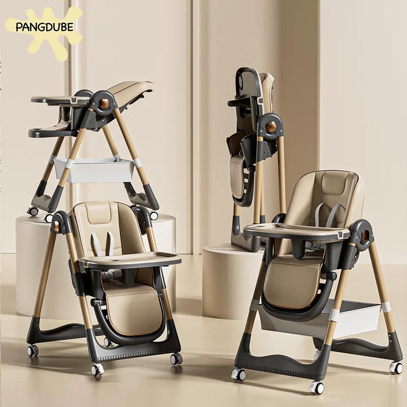 PANGDUBE Chaise haute pour bébé pour nourrir, inclinable, pliante et relevable, chaise haute à roule