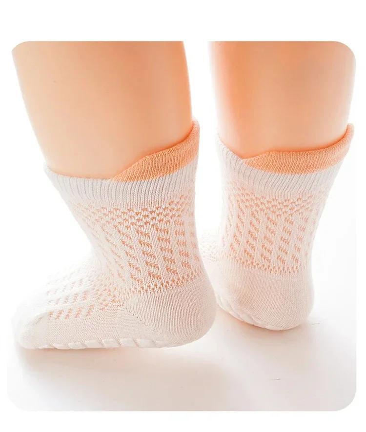 Lot de 3 paires de chaussettes en coton pour bébé fille, 6 couleurs, respirantes, fines, ajourées
